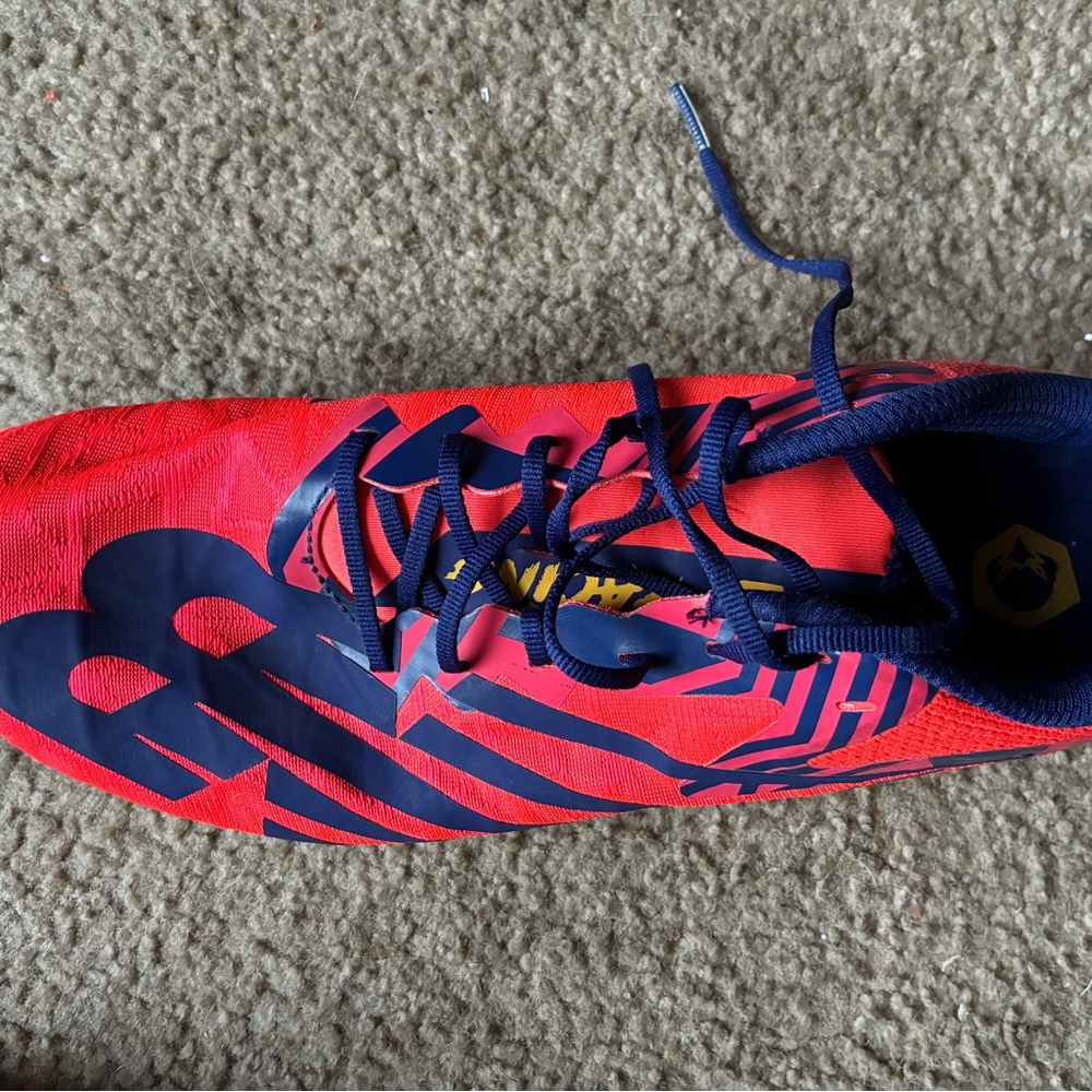 Red and Blue Athletic Shoe